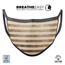 Aged Brown and Grunge Vertical Stripes - Made in USA Mouth Cover Unisex Anti-Dust Cotton Blend Reusable & Washable Face Mask with Adjustable Sizing for Adult or Child