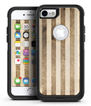 Aged Brown and Grunge Vertical Stripes - iPhone 7 or 7 Plus Commuter Case Skin Kit