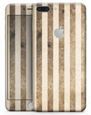 Aged Brown and Grunge Vertical Stripes - Skin-kit for the iPhone 8 or 8 Plus