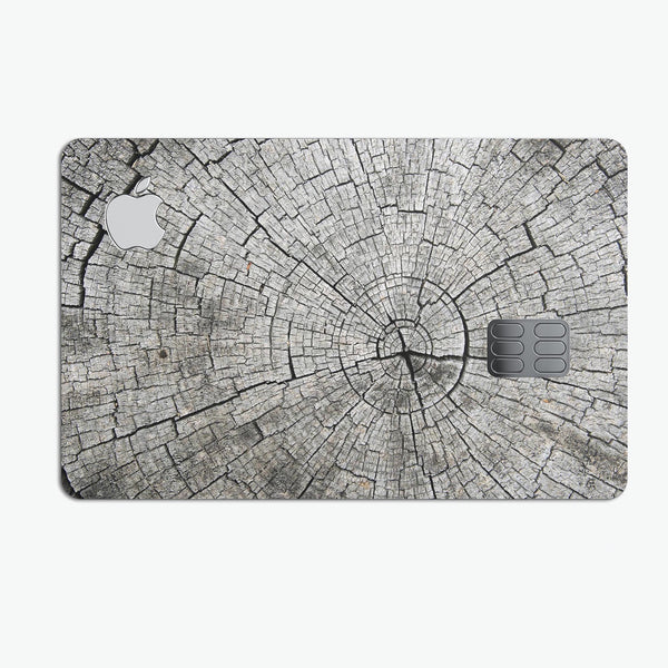 Aged Cracked Tree Stump Core - Premium Protective Decal Skin-Kit for the Apple Credit Card