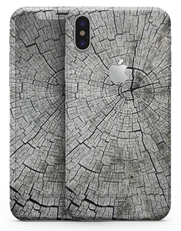 Aged Cracked Tree Stump Core - iPhone X Skin-Kit
