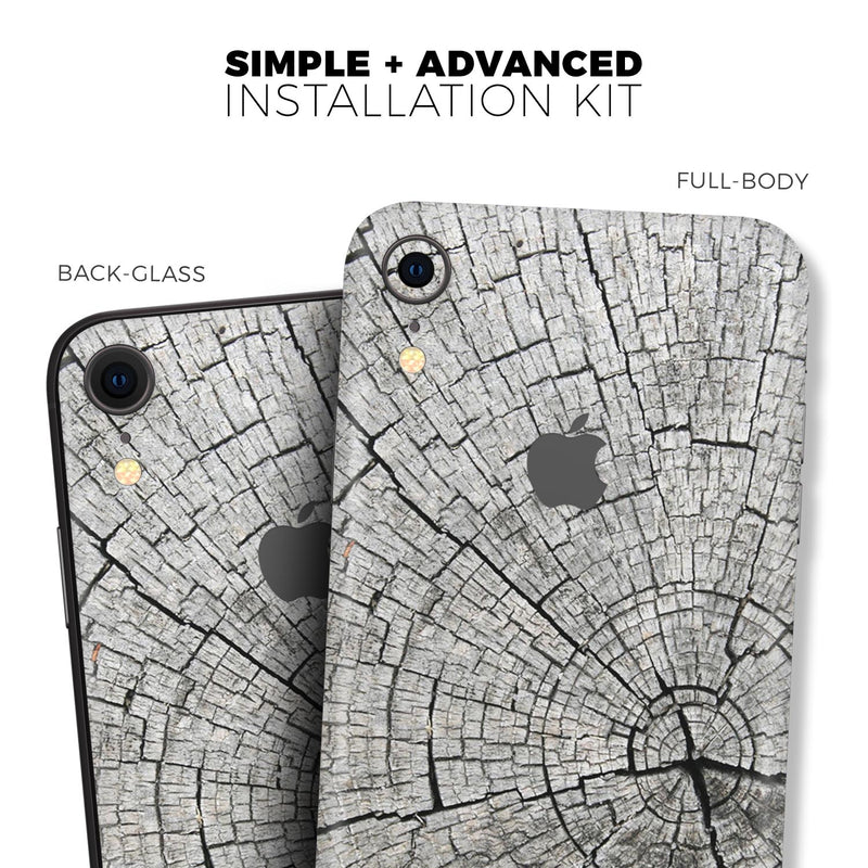 Aged Cracked Tree Stump Core - Skin-Kit for the Apple iPhone XR, XS MAX, XS/X, 8/8+, 7/7+, 5/5S/SE (All iPhones Available)