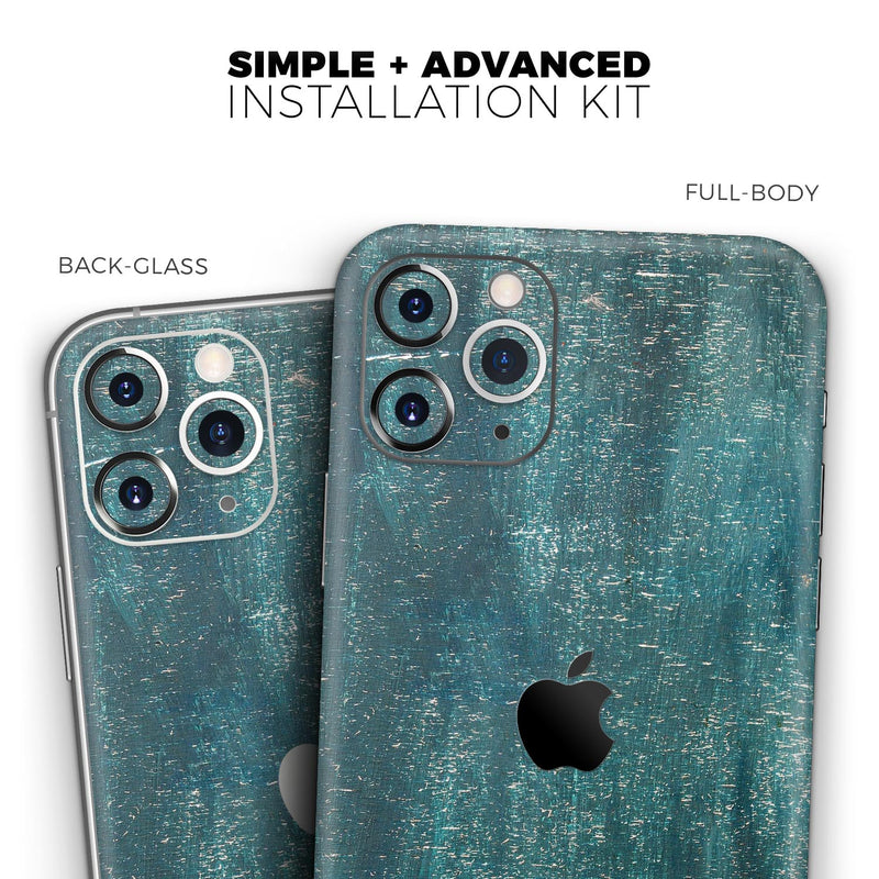 Aged Green Paint Surface  - Protective Skin Wrap & Decal – Compatible with iPhone SE to iPhone 17 Pro Max (All Models)
