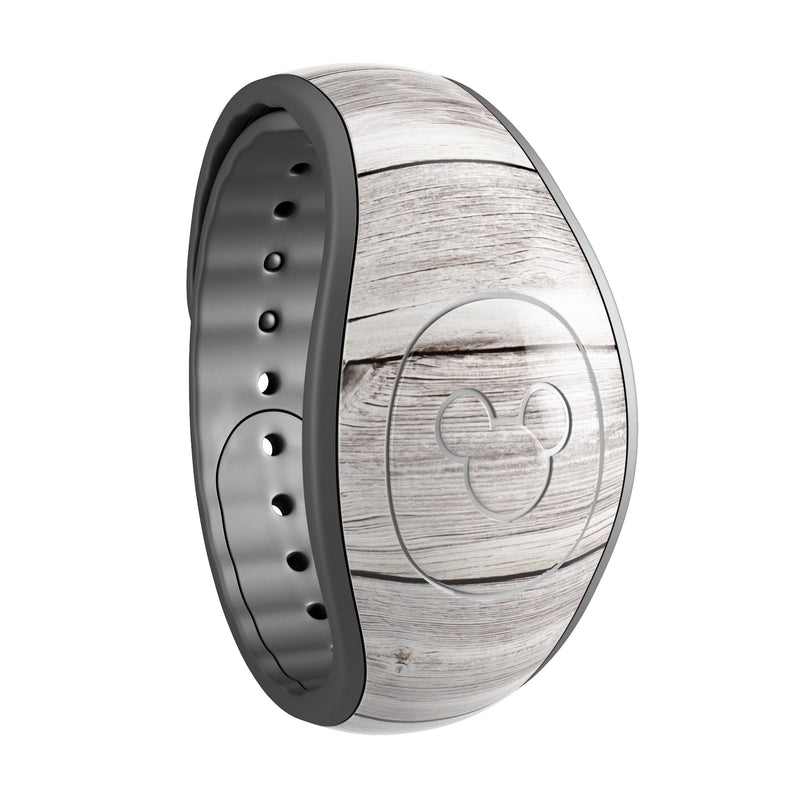 Aged White Wood Planks - Decal Skin Wrap Kit for the Disney Magic Band