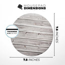 Aged White Wood Planks// WaterProof Rubber Foam Backed Anti-Slip Mouse Pad for Home Work Office or Gaming Computer Desk
