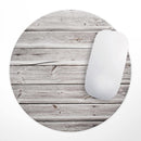 Aged White Wood Planks// WaterProof Rubber Foam Backed Anti-Slip Mouse Pad for Home Work Office or Gaming Computer Desk