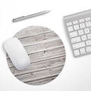Aged White Wood Planks// WaterProof Rubber Foam Backed Anti-Slip Mouse Pad for Home Work Office or Gaming Computer Desk