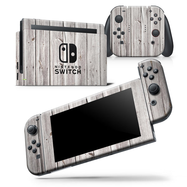 Aged White Wood Planks - Skin Wrap Decal for Nintendo Switch Lite Console & Dock - 3DS XL - 2DS - Pro - DSi - Wii - Joy-Con Gaming Controller