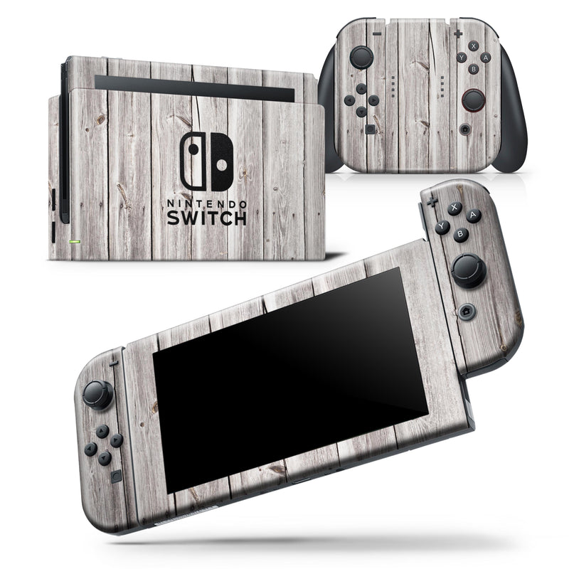 Aged White Wood Planks - Skin Wrap Decal for Nintendo Switch Lite Console & Dock - 3DS XL - 2DS - Pro - DSi - Wii - Joy-Con Gaming Controller