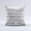 Aged White Wood Planks Ink-Fuzed Decorative Throw Pillow
