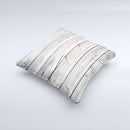 Aged White Wood Planks Ink-Fuzed Decorative Throw Pillow