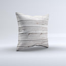 Aged White Wood Planks Ink-Fuzed Decorative Throw Pillow