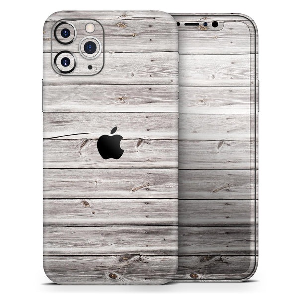 Aged White Wood Planks  - Protective Skin Wrap & Decal – Compatible with iPhone SE to iPhone 17 Pro Max (All Models)