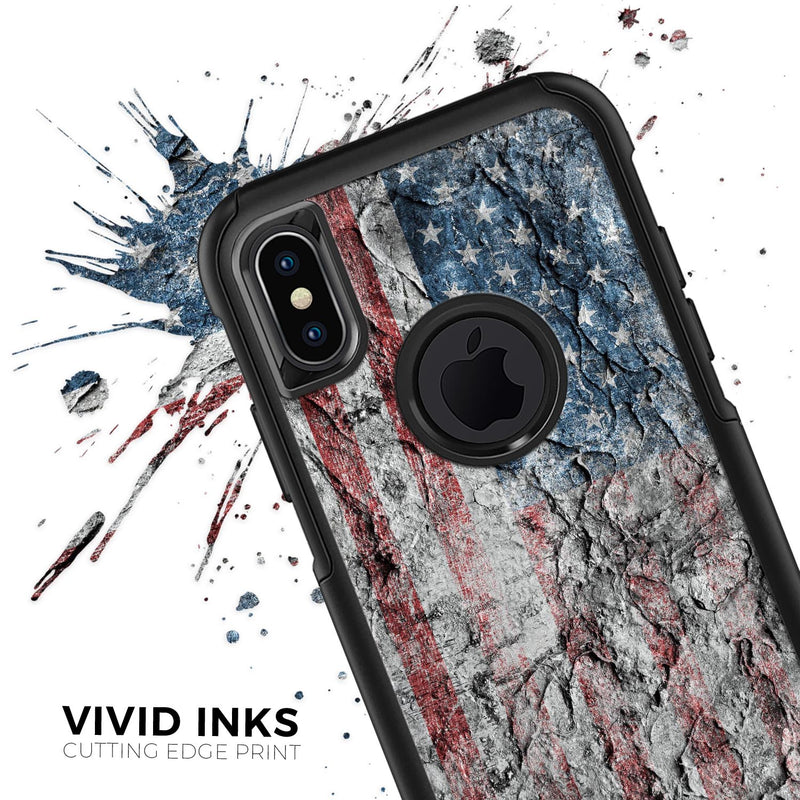 Aged and Wrinkled American Flag - Skin Kit for the iPhone OtterBox Cases