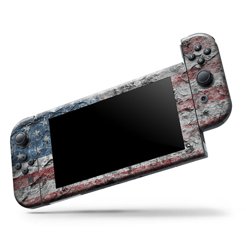 Aged and Wrinkled American Flag // Skin Decal Wrap Kit for Nintendo Switch Console & Dock, Joy-Cons, Pro Controller, Lite, 3DS XL, 2DS XL, DSi, or Wii