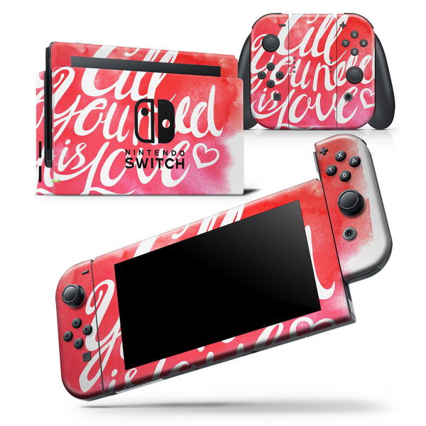 All You Need is Love - Skin Wrap Decal for Nintendo Switch Lite Console & Dock - 3DS XL - 2DS - Pro - DSi - Wii - Joy-Con Gaming Controller