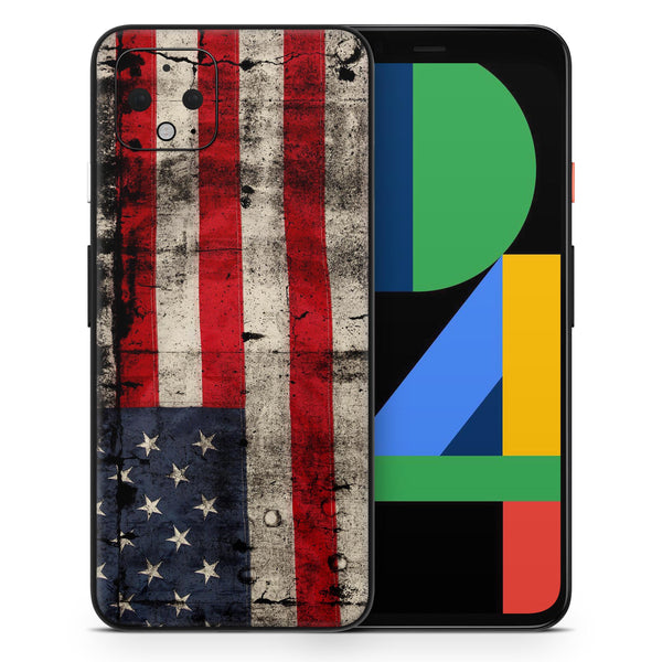 American Distressed Flag Panel - Full Body Skin Decal Wrap Kit for Google Pixel