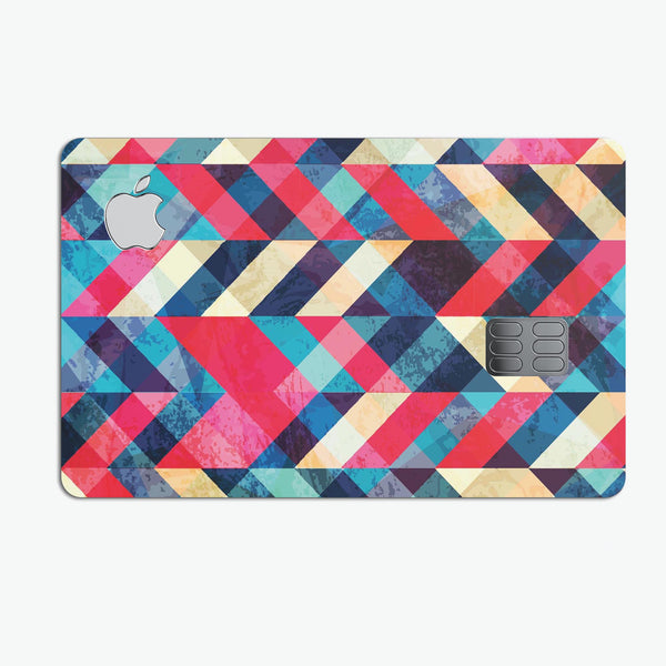 Angled Colored Pattern - Premium Protective Decal Skin-Kit for the Apple Credit Card