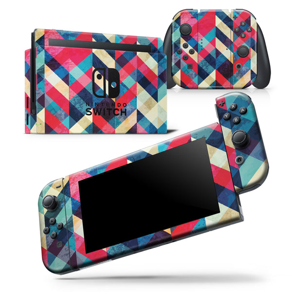 Angled Colored Pattern - Skin Wrap Decal for Nintendo Switch Lite Console & Dock - 3DS XL - 2DS - Pro - DSi - Wii - Joy-Con Gaming Controller