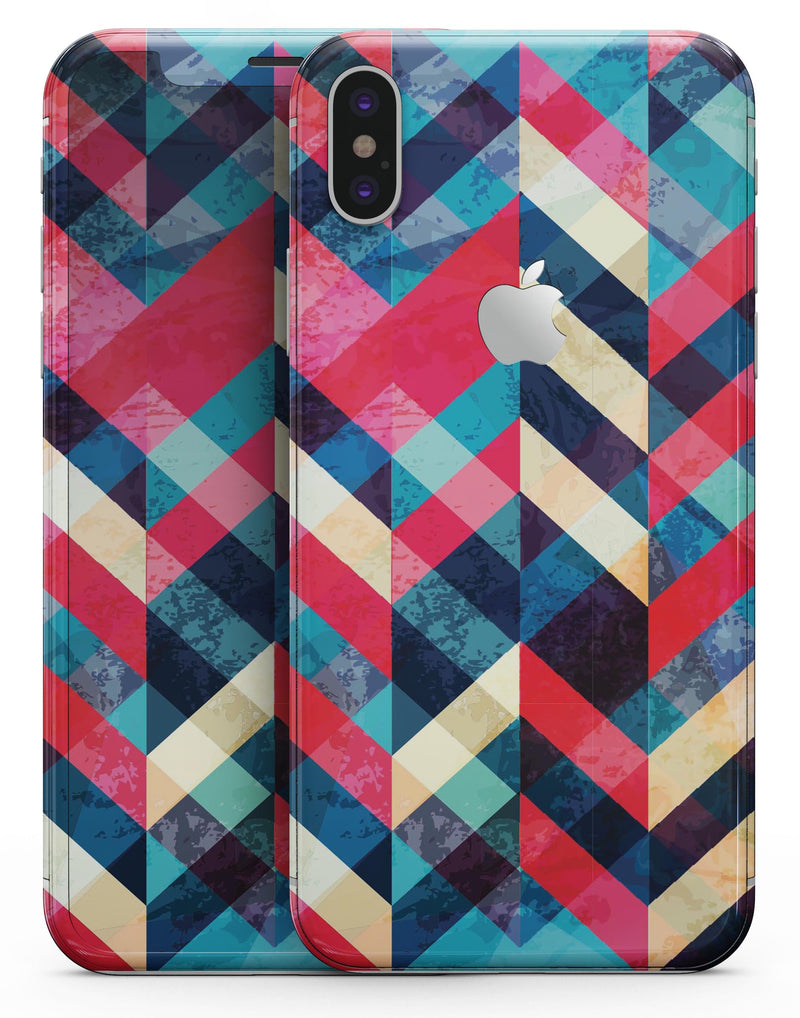 Angled Colored Pattern - iPhone X Skin-Kit