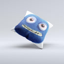 Angry Blue Fury Monster ink-Fuzed Decorative Throw Pillow