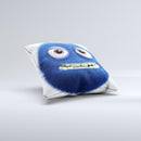 Angry Blue Fury Monster ink-Fuzed Decorative Throw Pillow
