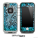 Cheetah Animal Print Turquoise V5 Skin for the iPhone 5 or 4/4s LifeProof Case