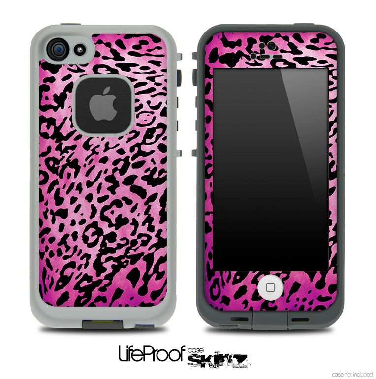 Cheetah Animal Print Hot Pink V5 Skin for the iPhone 5 or 4/4s LifeProof Case