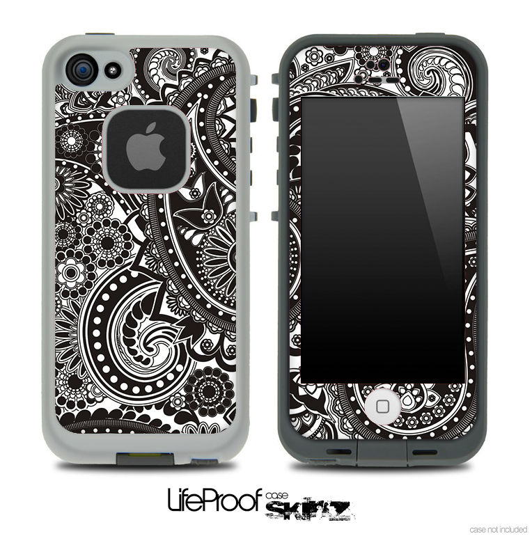 Paisley Seamless BW V3 Skin for the iPhone 5 or 4/4s LifeProof Case