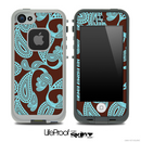 Paisley Seamless Brown & Turquoise Skin for the iPhone 5 or 4/4s LifeProof Case