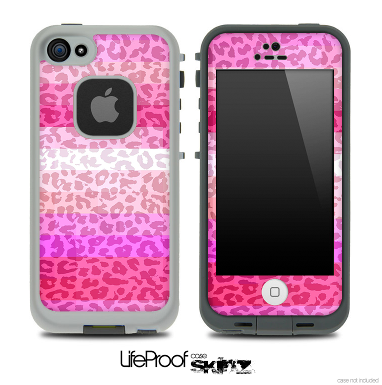 Pink Colored Animal Print Skin for the iPhone 5 or 4/4s LifeProof Case