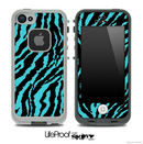 Turquoise Zebra Print Skin for the iPhone 5 or 4/4s LifeProof Case