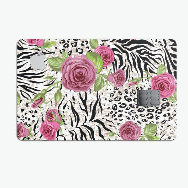 Animal Vibe Floral - Premium Protective Decal Skin-Kit for the Apple Credit Card