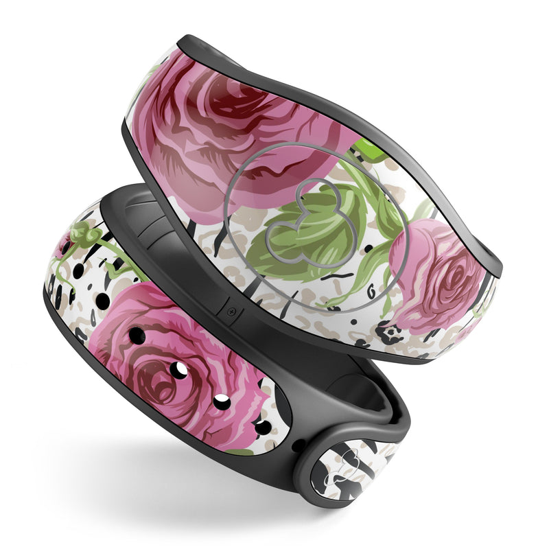Animal Vibe Floral - Decal Skin Wrap Kit for the Disney Magic Band