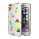 Animated Flamingos and Fruit iPhone 6/6s or 6/6s Plus 2-Piece Hybrid INK-Fuzed Case