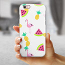 Animated Flamingos and Fruit iPhone 6/6s or 6/6s Plus 2-Piece Hybrid INK-Fuzed Case