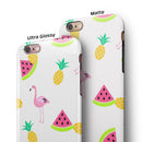Animated Flamingos and Fruit iPhone 6/6s or 6/6s Plus 2-Piece Hybrid INK-Fuzed Case