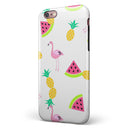 Animated Flamingos and Fruit iPhone 6/6s or 6/6s Plus 2-Piece Hybrid INK-Fuzed Case