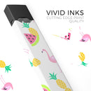 Animated Flamingos and Fruit - Premium Decal Protective Skin-Wrap Sticker compatible with the Juul Labs vaping device