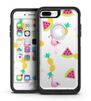 Animated Flamingos and Fruit - iPhone 7 or 7 Plus Commuter Case Skin Kit