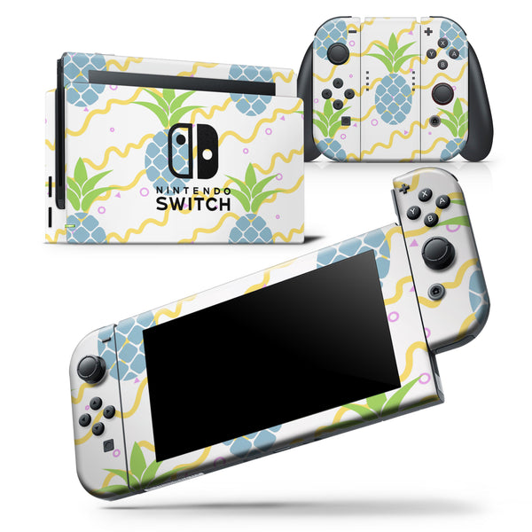 Animated Retro Pineapples - Skin Wrap Decal for Nintendo Switch Lite Console & Dock - 3DS XL - 2DS - Pro - DSi - Wii - Joy-Con Gaming Controller