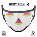 Animated Watermelon Pattern - Made in USA Mouth Cover Unisex Anti-Dust Cotton Blend Reusable & Washable Face Mask with Adjustable Sizing for Adult or Child