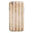 Antique Brown and White Vertical Stripes iPhone 6/6s or 6/6s Plus 2-Piece Hybrid INK-Fuzed Case