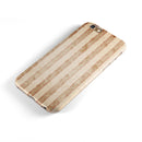 Antique Brown and White Vertical Stripes iPhone 6/6s or 6/6s Plus 2-Piece Hybrid INK-Fuzed Case