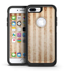 Antique Brown and White Vertical Stripes - iPhone 7 or 7 Plus Commuter Case Skin Kit