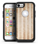 Antique Brown and White Vertical Stripes - iPhone 7 or 7 Plus Commuter Case Skin Kit