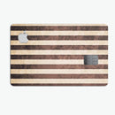 Antique Cocoa and Tan Vertical Stripes - Premium Protective Decal Skin-Kit for the Apple Credit Card
