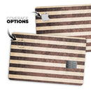 Antique Cocoa and Tan Vertical Stripes - Premium Protective Decal Skin-Kit for the Apple Credit Card