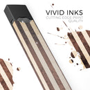 Antique Cocoa and Tan Vertical Stripes - Premium Decal Protective Skin-Wrap Sticker compatible with the Juul Labs vaping device