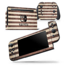 Antique Cocoa and Tan Vertical Stripes - Skin Wrap Decal for Nintendo Switch Lite Console & Dock - 3DS XL - 2DS - Pro - DSi - Wii - Joy-Con Gaming Controller